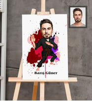 Kişiye Özel Sporcu Karikatürlü  Ahşap Tablo 30x47 Bay-11