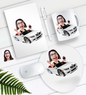 BK Gift Kişiye Özel Bayan Patron Karikatürlü Defter Kalem Kupa Mouse Pad Seti-3 (Model 1)
