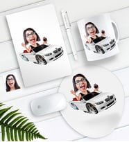 BK Gift Kişiye Özel Bayan Patron Karikatürlü Defter Kalem Kupa Mouse Pad Seti-3 (Model 1)