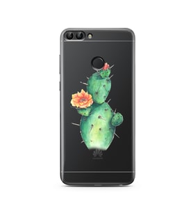 Kaktüs Tasarımlı Süper Şeffaf Silikon Telefon Kılıfı Huawei P Smart 