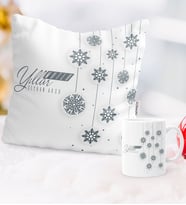 BK Gift Kişiye Özel Yılbaşı Mutlu Yıllar Temalı Yastık Kupa Seti - 10