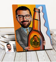 BK Gift Kişiye Özel Bira Tasarımlı Karikatür Kanvas Tablo 50x70cm 1
