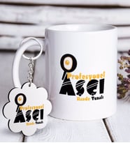 BK Gift Kişiye Özel Profesyonel Aşçı Beyaz Kupa ve Anahtarlık Hediye Seti (Model 1)