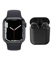 Watch Series 8 Akıllı Saat + i12 Airpods Bluetooth Kulaklık (Siyah)