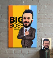BK Gift Kişiye Özel Bay Big Boss Karikatür Ahşap Tablo  3