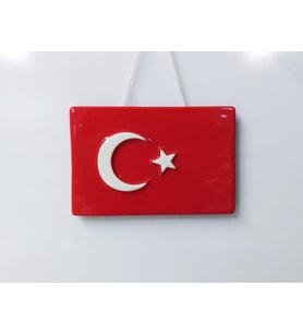 Seramik Türk Bayrağı 23x15 cm
