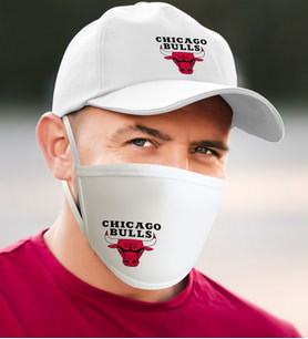 NBA Chicago Bulls Beyaz Şapka ve Yıkanabilir Maske Seti (Model 1)