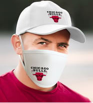NBA Chicago Bulls Beyaz Şapka ve Yıkanabilir Maske Seti (Model 1)