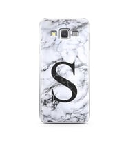 Samsung A3 (2015) Beyaz Mermer Harf Tasarımlı Telefon Kılıfı S-Harfi 