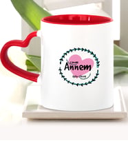 BK Gift Kişiye Özel Canım Annem Kırmızı Kalpli Kupa Bardak  10