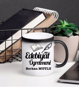 Edebiyat Öğretmeni Kupa Bardağı Sihirli (Beyaz)