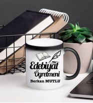 Edebiyat Öğretmeni Kupa Bardağı Sihirli (Beyaz)