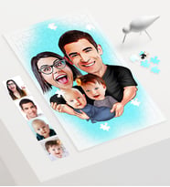 BK Gift Kişiye Özel Aile Karikatür 240 Parça A3 Puzzle  4