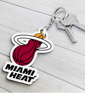 NBA Miami Heat Ahşap Anahtarlık (Çok Renkli)