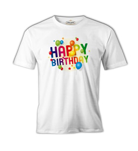 Happy Birthday Beyaz Erkek Tshirt