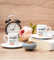 Sevgili Kelime Anlamı İkili Türk Kahvesi Fincanı
