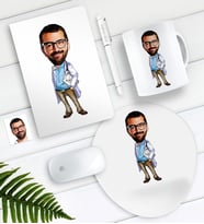 BK Gift Kişiye Özel Bay Başhekim Karikatürlü Defter Kalem Kupa Mouse Pad Seti (Model 1)