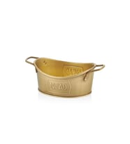 THE MİA GALVANİZ EKMEK SERVİSİ 23x14 CM GOLD