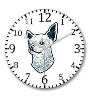 Bad Chihuahua Duvar Saati Bombeli Gercek Cam