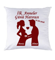 Anne Adayına İlk Anneler Günü Hediyesi İsimli Kişiye Özel Yastık