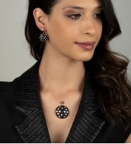 Gümüş Elmas Kesim Zirkon Taşlı Abiye Günlük Tasarım Set (Rose)