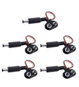 5 Adet - Arduino Uyumlu Jaklı 9V Pil Bağlantı Kablosu 9 Volt Pil Başlığı Jack Battery Connector