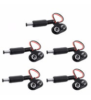 5 Adet - Arduino Uyumlu Jaklı 9V Pil Bağlantı Kablosu 9 Volt Pil Başlığı Jack Battery Connector