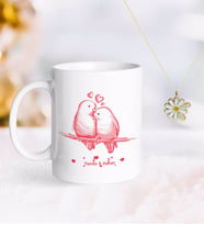 BK Gift Kişiye Özel Sevgililer Günü Kupa ve Çift İsimli Papatya Kolye-37 (Model 1)