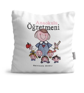 BK Gift Kişiye Özel Anaokulu Öğretmeni  Yastık  2