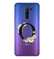 Papatya Harf Tasarım Süper Şeffaf Silikon Telefon Kılıfı Xiomai Redmi 9 O-Harfi