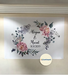 100x70cm Söz, Nişan, Kına Gecesi, Düğün İçin Kişiye Özel Branda Afiş Arka Fon