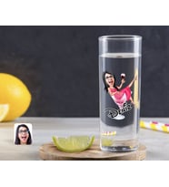 BK Gift Kişiye Özel Renkli Baskılı Kadın Patroniçe Karikatürlü Vodka Bardağı-1 (Beyaz)
