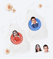 BK Gift Kişiye Özel İkili Kolay Yetişmiyor Karikatürlü Mutfak Önlüğü Seti - 1 (Beyaz)