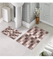 Banyo Halısı Ikili Klozet Takımı Kaymaz Tabanlı (60 xm x 100 cm + 40 cm x 60 cm) 