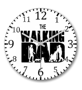 O Caminhar do Pai The Walkıng Dad Duvar Saati Bombeli Gercek Cam
