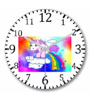 Unicorn     Duvar Saati   Bombeli Gercek Cam