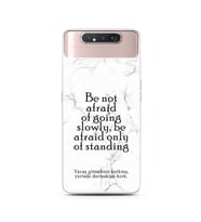 Samsung A80 Beyaz Mermer Söz Tasarımlı Telefon Kılıfı