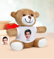 BK Gift Kişiye Özel Karikatür Fotoğraflı Peluş Ayıcık