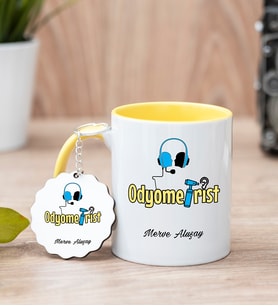 Odyometrist Sarı Kupa Bardak Ve Anahtarlık Set