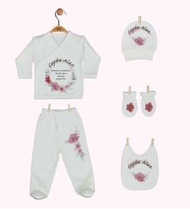 Pia Baby GL 1912-05 İsme Özel Beşli Zıbın Set