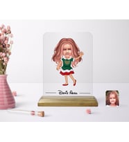 BK Gift Kişiye Özel Kız Çocuk Karikatürlü Ahşap Standlı Çerçeve-18 (Beyaz)