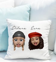 Emoji Kız Arkadaş Stiker Yastığı Kişiye Özel