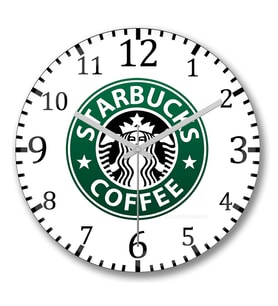 Starbucks1 Duvar Saati Bombeli Gercek Cam