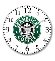 Starbucks1 Duvar Saati Bombeli Gercek Cam