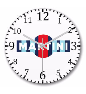 Martini Martini Racing Stripe Duvar Saati Bombeli Gercek Cam
