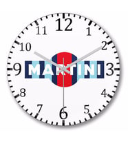 Martini Martini Racing Stripe Duvar Saati Bombeli Gercek Cam