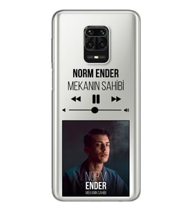 Norm Ender Mp3 Tasarımlı Süper Şeffaf Silikon Telefon Kılıfı Xiomai Redmi Note 9