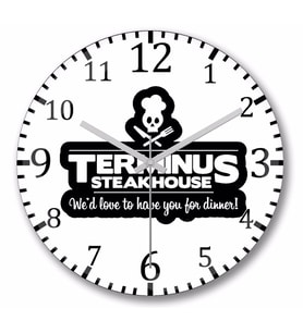Terminus Steakhouse Duvar Saati Bombeli Gercek Cam