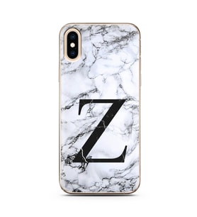 Iphone Xs Beyaz Mermer Harf Tasarımlı Telefon Kılıfı Z-Harfi 