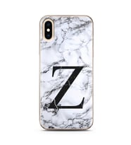 Iphone Xs Beyaz Mermer Harf Tasarımlı Telefon Kılıfı Z-Harfi 